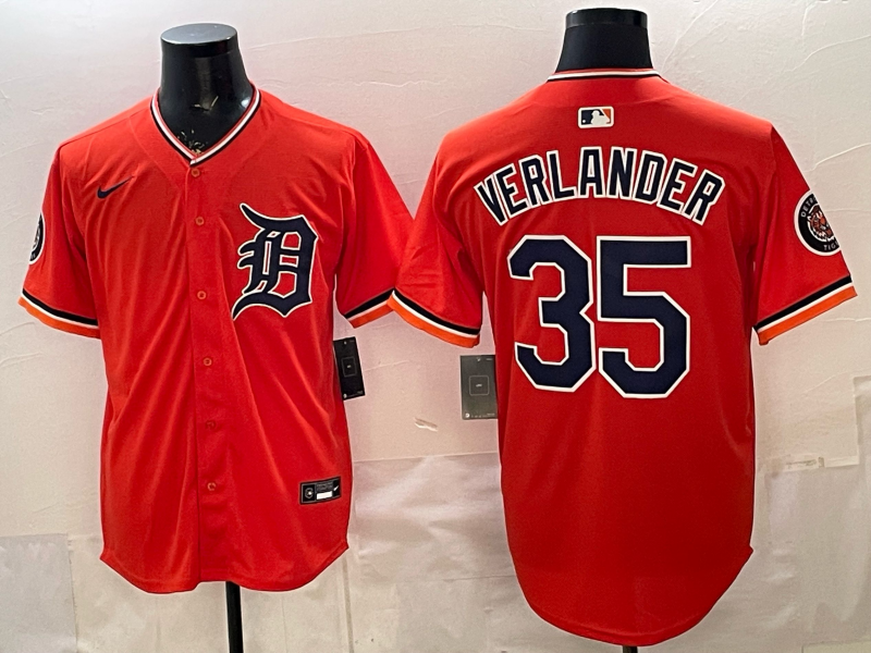 Men Detroit Tigers #35 Verlander orange Game Nike MLB Jersey0321003